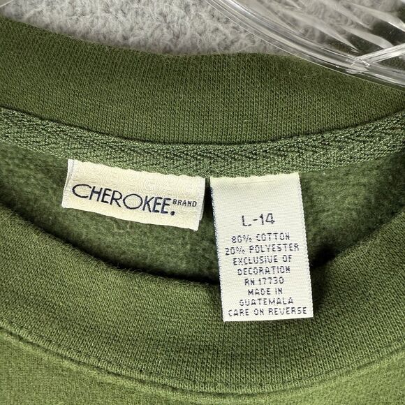 Vintage Cherokee Sweatshirt Large Cherokee Embroidery Sweater Green - Picture 8 of 9